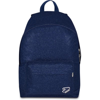 Seven Zaino Mono Scomparto Americano Shiny, Blu, Effetto Brillantini
