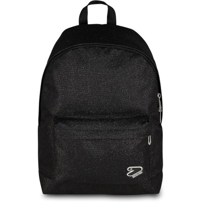 Seven Zaino Mono Scomparto Americano Shiny, Nero, Effetto Brillantini
