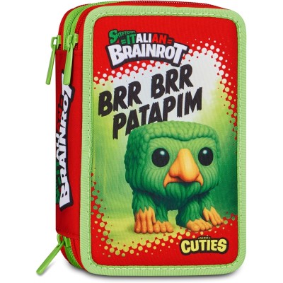 Astuccio Scuola 3 Zip Brr Brr Patapim Rosso - Seven
