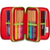 Astuccio Scuola Seven 3 Zip Brainrot Brr Brr Patapim Rosso