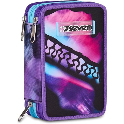 Seven Astuccio Scuola 3 zip PINK FUSION