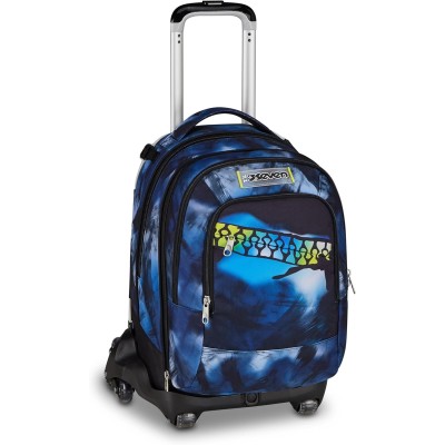 Seven Trolley Scuola Jack 8 Ruote Detach BLU FUSION