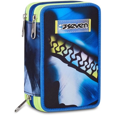 Astuccio Scuola Seven 3 Zip BLU FUSION