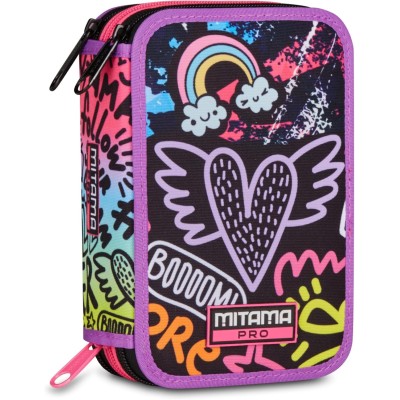 Mitama Astuccio Scuola 3 Scomparti con 47 Pezzi LOVEBEAT