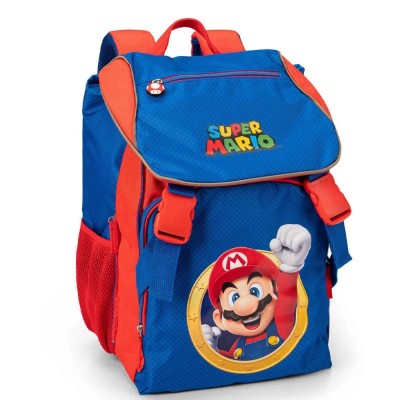 Zaino Estensibile Super Mario Blu con Astuccio 3 Zip