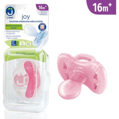 Ciuccio Ortodontico J Bimbi Joy +6M in Silicone - Rosa