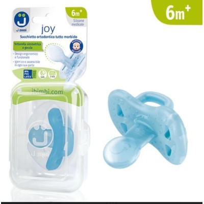 Ciuccio Ortodontico J Bimbi Joy +6M in Silicone - Azzurro