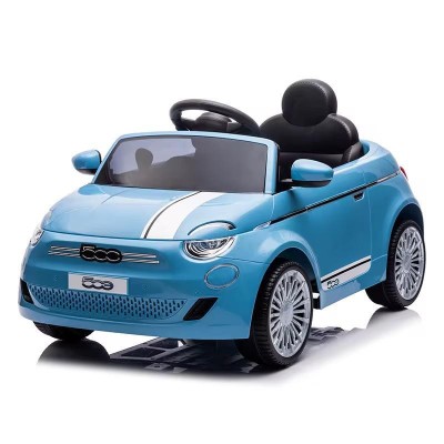 Fiat 500e 12V con Sedile in Pelle BLU