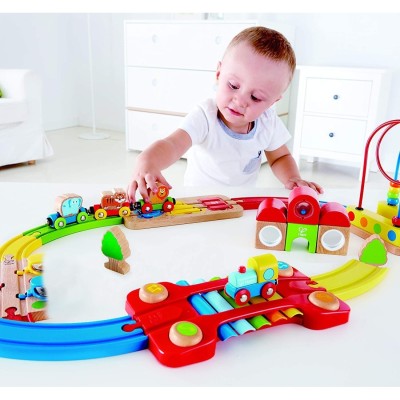 Hape Pista Treno Ferrovia Arcobaleno - Gioco Educativo per Bambini
