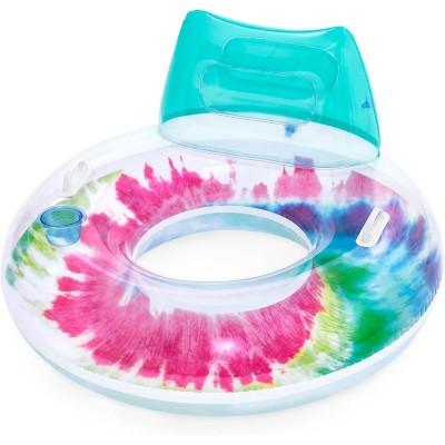 Ciambella Gonfiabile Tie Dye Deluxe con Porta Bicchiere