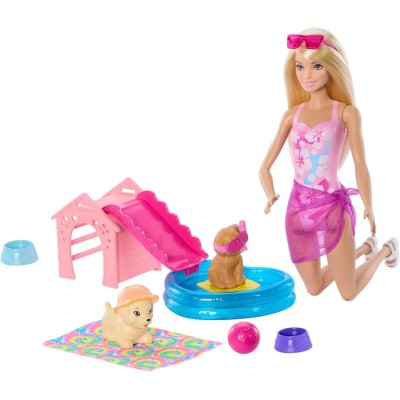 Barbie Piscina dei Cuccioli - Playset con Accessori e Cambia Colore
