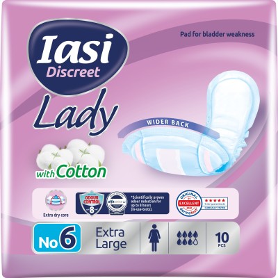 Iasi Discreet Lady XL: Assorbenti per Incontinenza Moderata | 10 Pezzi