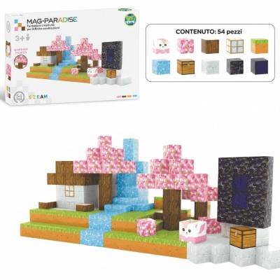 Magnetic Cube Giardino Fiorito - 54 Pezzi Costruzioni Magnetiche