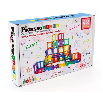 PicassoTiles 42 Pezzi: Costruzioni Magnetiche Educative STEM
