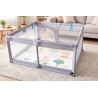 Box Bambini Quadrato 120x120 cm con Tappeto Morbido