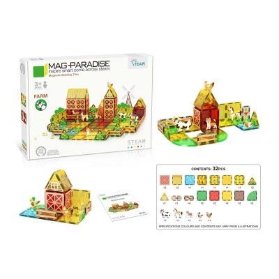 Set 32 Piastrelle Magnetiche Fattoria - Giochi di Costruzione