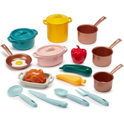 Ecoiffier Vert Azur Set Pentole Cucina Giocattolo per Bambini