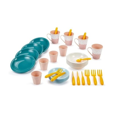 Ecoiffier Servizio Picnic Verde Azzurro 32 Pezzi - Gioco d'Imitazione