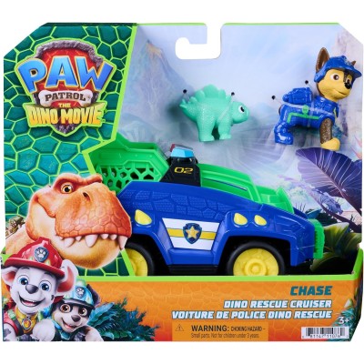 PAW Patrol Dino Rescue - Veicolo Deluxe Chase con Dinosauro