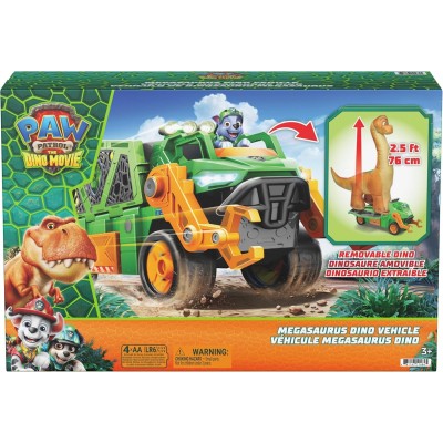 PAW Patrol Megasaurus Dino Vehicle di Rocky - Giocattolo con Dinosauro