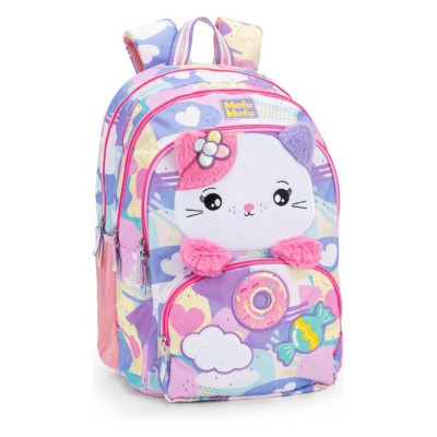 Zaino Scuola Organizzato Mofumofu Gatto - Spazioso e Ergonomico