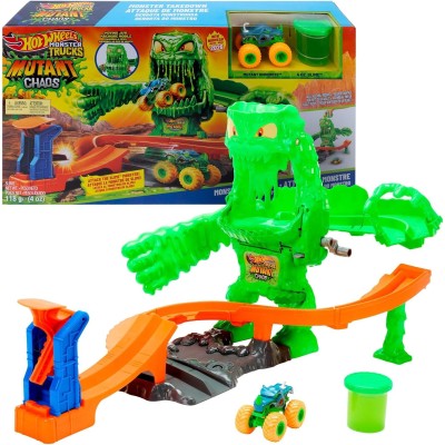 Hot Wheels Monster Trucks Mutant Monster Takedown con Slime