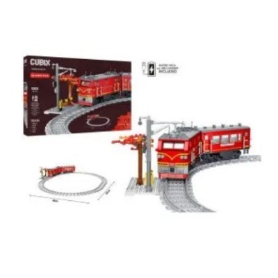 Treno Elettrico da Costruire Cubix 740 Pezzi | Locomotiva 80 cm