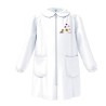 Grembiule Bianco Bambina Asilo con Zip - Gattino Tg 4 Anni