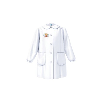 Grembiule Bianco Bambina Asilo con Ricamo Ape  Tg 5 Anni