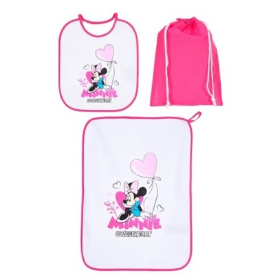 Set Asilo 3 Pezzi Minnie Disney | Bavetta, Tovaglietta e Sacca
