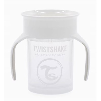 Twistshake Bicchiere 360 Antigoccia Bianco 230ml - 6m+