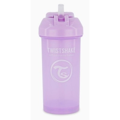 Twistshake Straw Cup 360ml - Tazza con Cannuccia Antigoccia - Viola