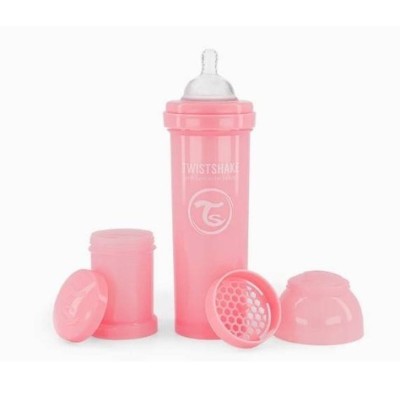 Twistshake Biberon Anti-Colica 330ml Rosa | Sicuro e Senza BPA