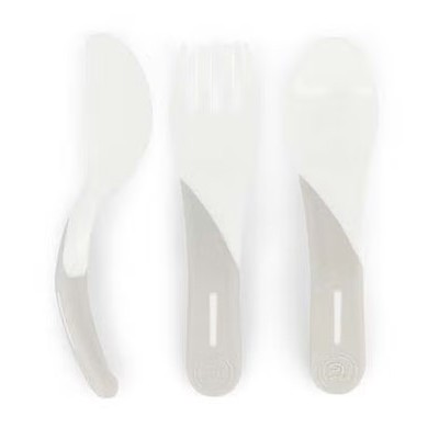 Twistshake Set Posate di Apprendimento 6+ Mesi - Bianco