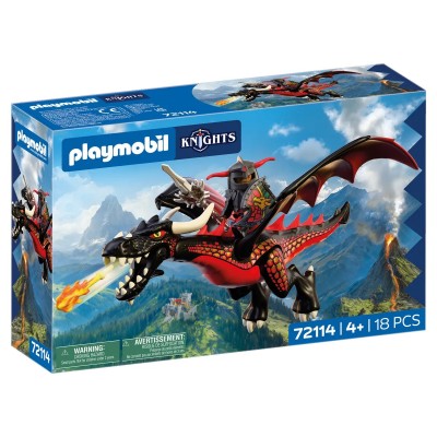 Playmobil Knights - Drago Nero - (72114) - Set Cavaliere e Drago Fantasy
