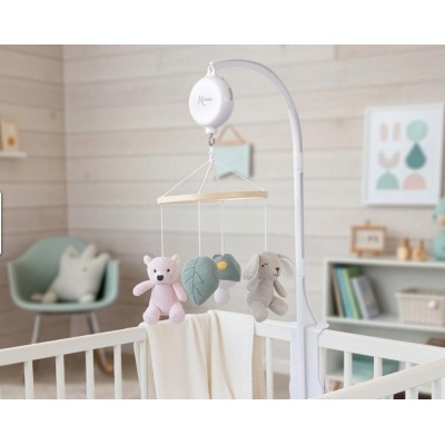 Giostrina Musicale da Culla con Peluche in Cotone Rosa | KioKids