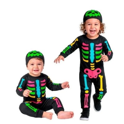 Widmann Costume Scheletro Colorato - (98 cm /1-2 Anni)
