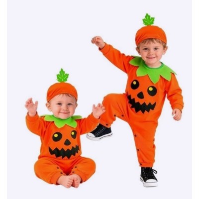 Costume da Zucca per Neonato - Travestimento Halloween Morbido