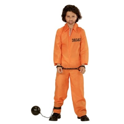 Costume da Detenuto Arancione per Bambini | Travestimento Carnevale