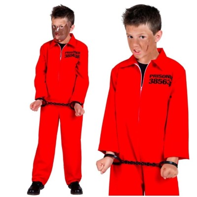 Widmann Costume da Prigioniero per Ragazzo - 128 cm / 5-7 Anni