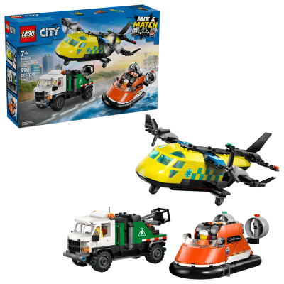 LEGO City Aereo, Camion di Servizio e Hovercraft Remix 60505