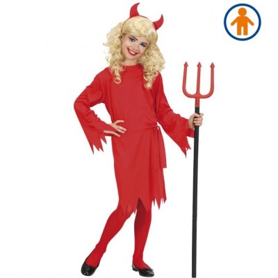 Widmann Costume da Diavolessa Rosso per Donna - 140 cm / 8-10 Anni