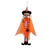 Scheletro di Halloween da Appendere in Feltro Arancione - 90 cm