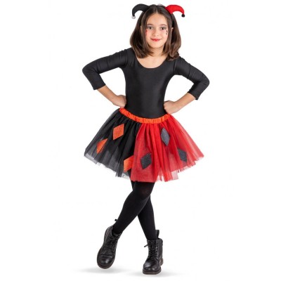 Set Costume Joker Bimba - Gonna e Cerchietto | Travestimento Bambina