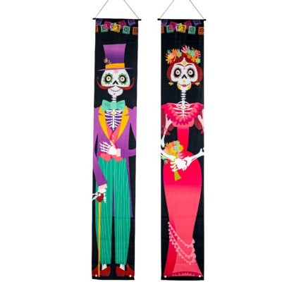 Set 2 Banner Teschi Messicani 180cm - Decorazioni Feste a Tema