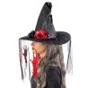 Cappello da Strega Elegante con Veletta e Decorazioni