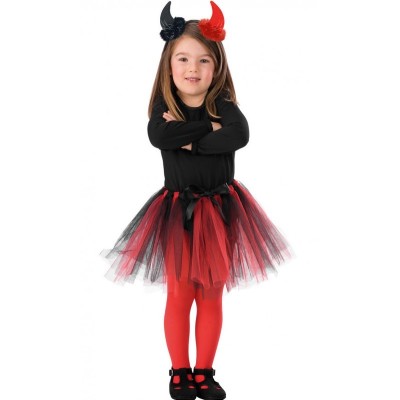 Set Costume Diavoletta Bimba - Gonna e Cerchietto | Travestimento