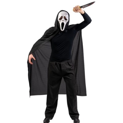 Set Costume Fantasma Adulto: Mantello, Maschera e Coltello | Halloween