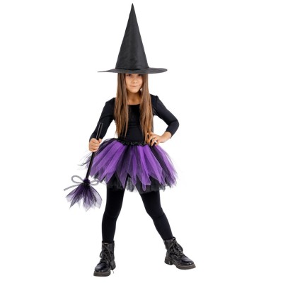 Set Costume Streghetta Bambina: Gonna, Cappello e Scopa | Halloween