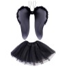 Set Costume Angelo Nero per Bimba - Gonna e Ali